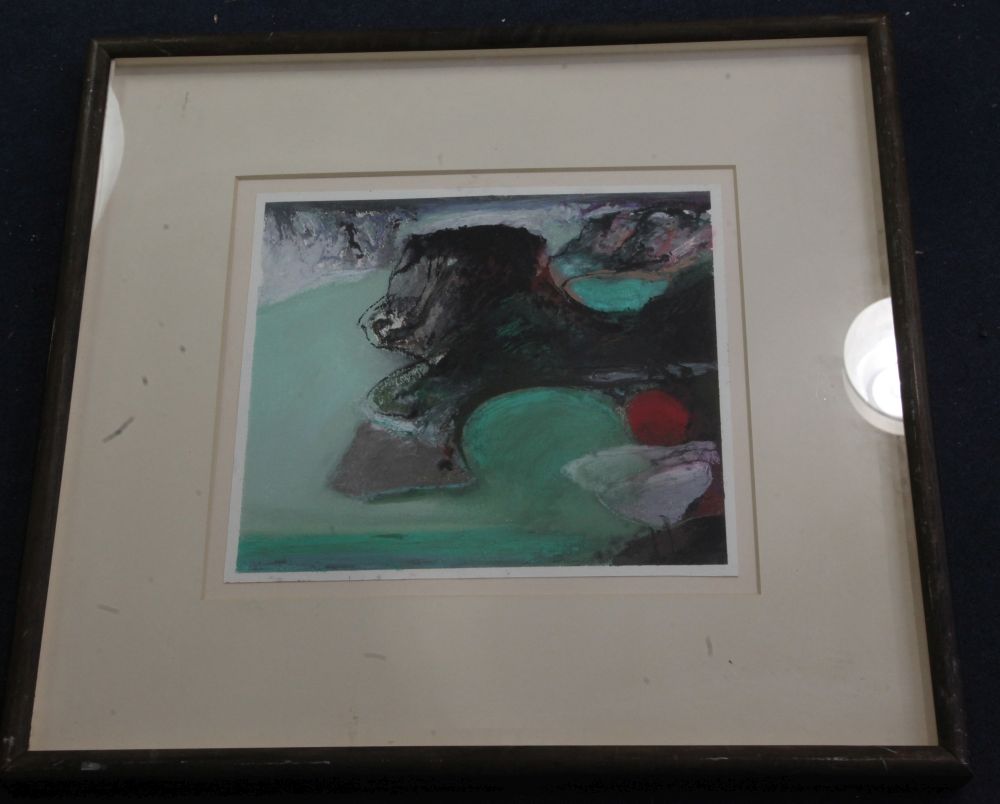 Kenneth Draper R.A. (1944-), pastel on paper, 'Lagoon', signed with Exhibition label verso, 34 x 40cm. Condition - fair to good